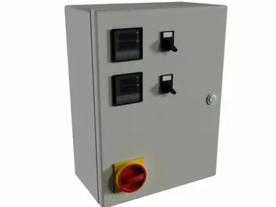 Industrial temperature control Box with switches and PIDs model Low-poly 3D model