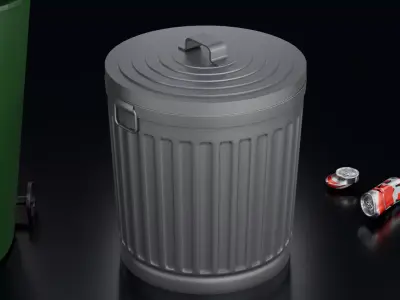 Free Urban Metal Trash Can - Unity Prefab - Game Ready Free low-poly 3D model