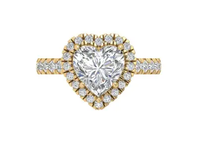 Heart Art Deco Ring 3D print model order