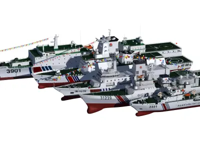 China Coast Guard Ship Package Download Law Enforcement Ship 3D model V1