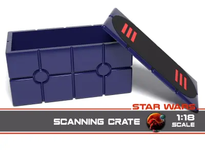 Scanning Crate with open lid 1-18 scale Kenner Hasbro 3D print model