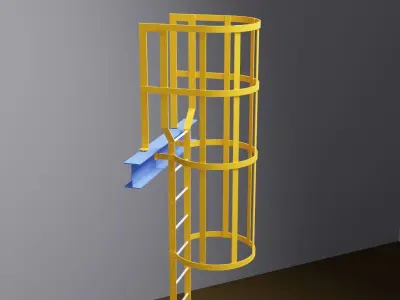 Steel Catladder Single 3D model