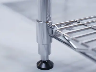 Stainless steel shelving system wire shelf 3D model 3D model