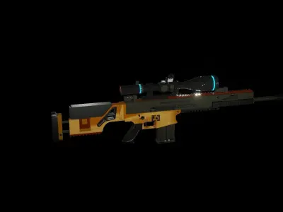 multi caliber gun Low-poly 3D model