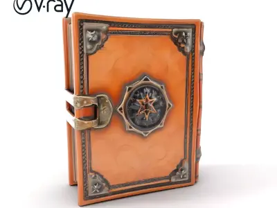 Antique Leather Bound Book Model Pack Low-poly 3D model