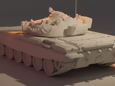 T-72M1 low poly Low-poly 3D model