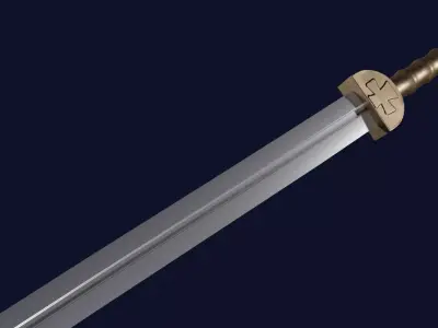 Caroling sword with Gladius handle Low-poly 3D model