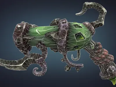 Pirate pistol Low-poly 3D model buy