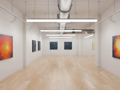Art Museum Gallery Interior 16 Low-poly 3D model