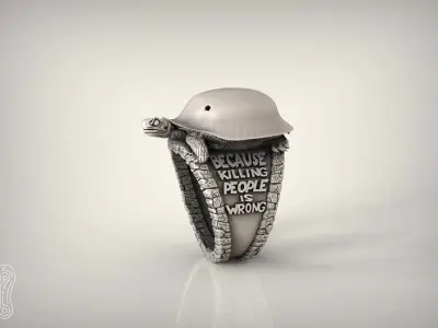 Ring Peace Turtle 3D print model