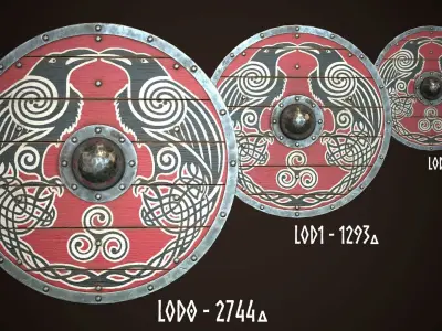 Viking Shield 31 Low-poly 3D model