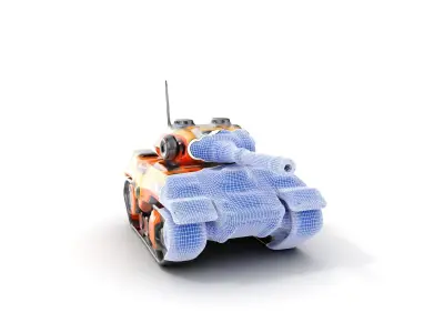 Futuristic Orange Battle Tank D Model Pack Low-poly 3D model
