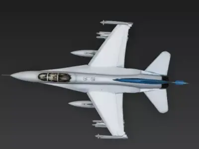 Modern Multi Role Fighter 3D Model Tactical Jet Aircraft Low-poly 3D model