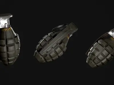 MK2 Hand Grenade Low-poly 3D model