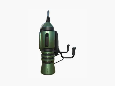 Jetpack E09 Green Metal - SciFi Character Design Low-poly 3D model
