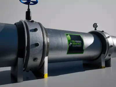 Hydrogen h2 industrial pipe Low-poly 3D model