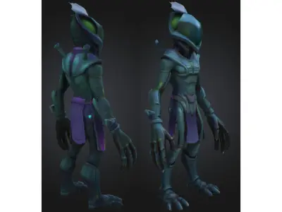 Stylized Alien Assassin Low-poly 3D model