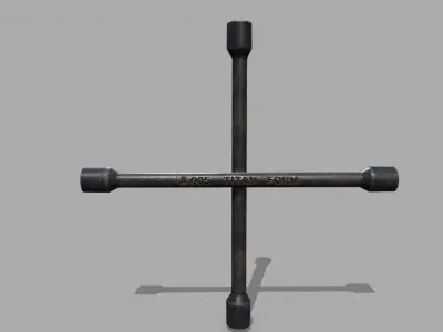   Lug Wrench  Low-poly 3D model