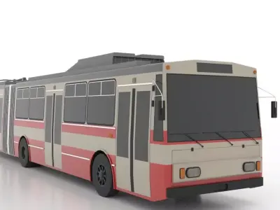 Trolleybus Skoda-15Tr Low Low-poly 3D model