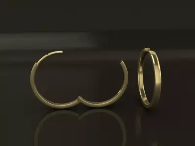 Earring Hoop LARGE SIZE 19mm Inside Diameter  3D print model