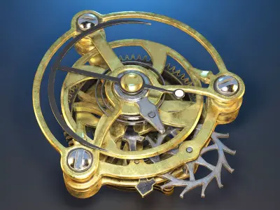 Tourbillon Mechanism PBR 3D model