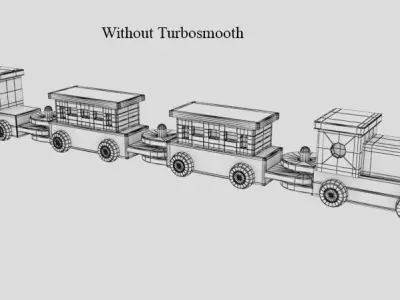 Wooden Toy Train Low-poly 3D model purchase
