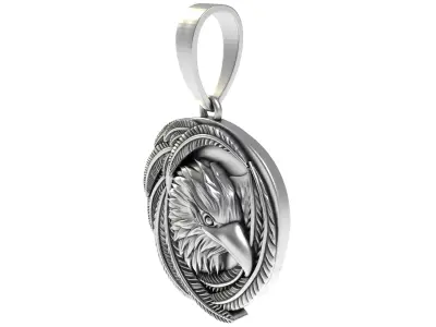 Eagle with Feather Pendant 3D print model