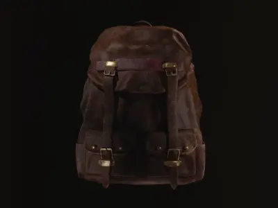 Leather Backpack Low-poly 3D model purchase