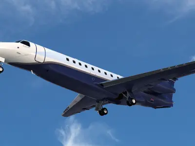 Private Jet Embraer Legacy 650E Rigged 3D model