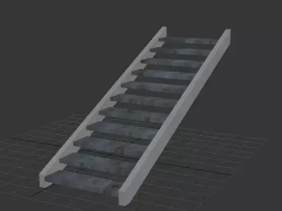 realistic stairs Low-poly 3D model