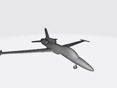 3d Model Jet Plane Flying Over Clouds 3D model purchase