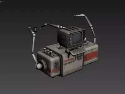 3D model of a vintage computing device 3D model