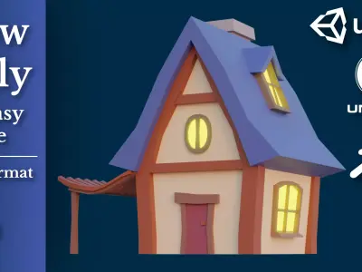Fantasy House Low-Poly Low-poly 3D model