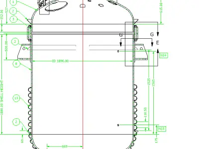 Pressure Vessel 1050kPag 6000L Drawing 3D model