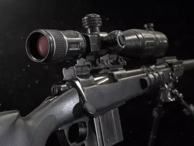M40 Sniper Rifle - Mid Poly 3D model