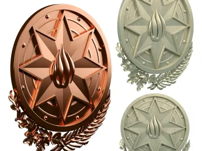 The national emblem of Azerbaijan 3D model