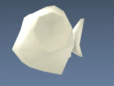 Cartoon low-poly fish skeleton Low-poly 3D model