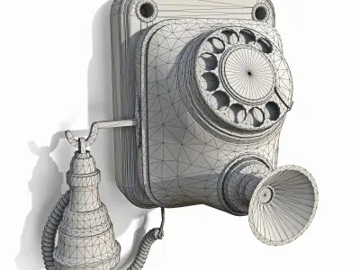 Antique telephone Low-poly 3D model