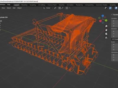 BOAT 1975 Low-poly 3D model