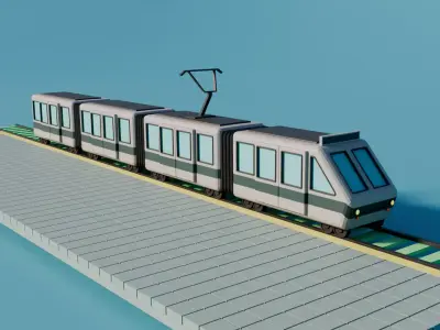 Modern Metro Train   Free low-poly 3D model