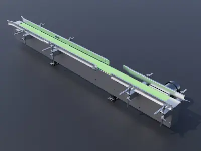 Plate chain conveyor belt 3D model