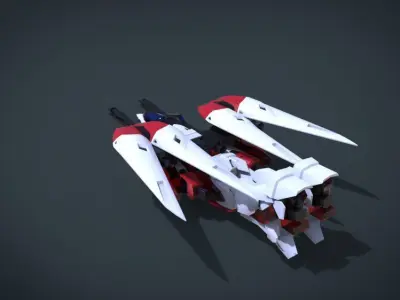 Wing 01x SpaceShip Low-poly 3D model