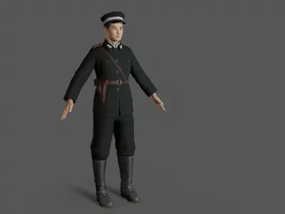 soldier character Low-poly 3D model