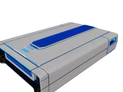 Futuristic Silver Data Drive 3D model