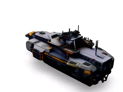 Scifi Gunship Futuristic Warship Model Low-poly 3D model