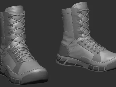 military boots 3D model buy