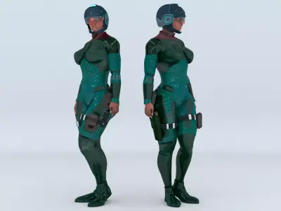 Futuristic Soldier Guardian 3D model