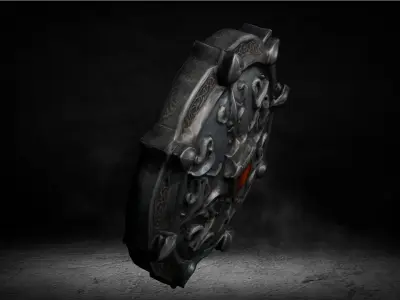 Medieval Aegis Magic Shield Low-poly 3D Model Low-poly 3D model