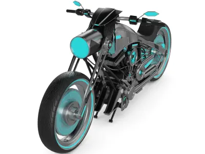 3D Chopper Low Poly Low-poly 3D model
