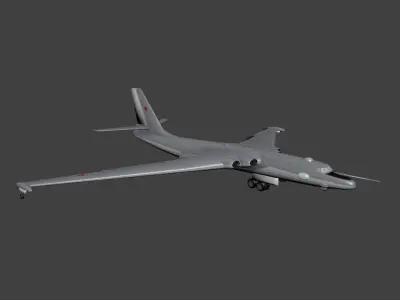 Miassichtchev-M4-Bison russian air force fighter jet Low-poly 3D model